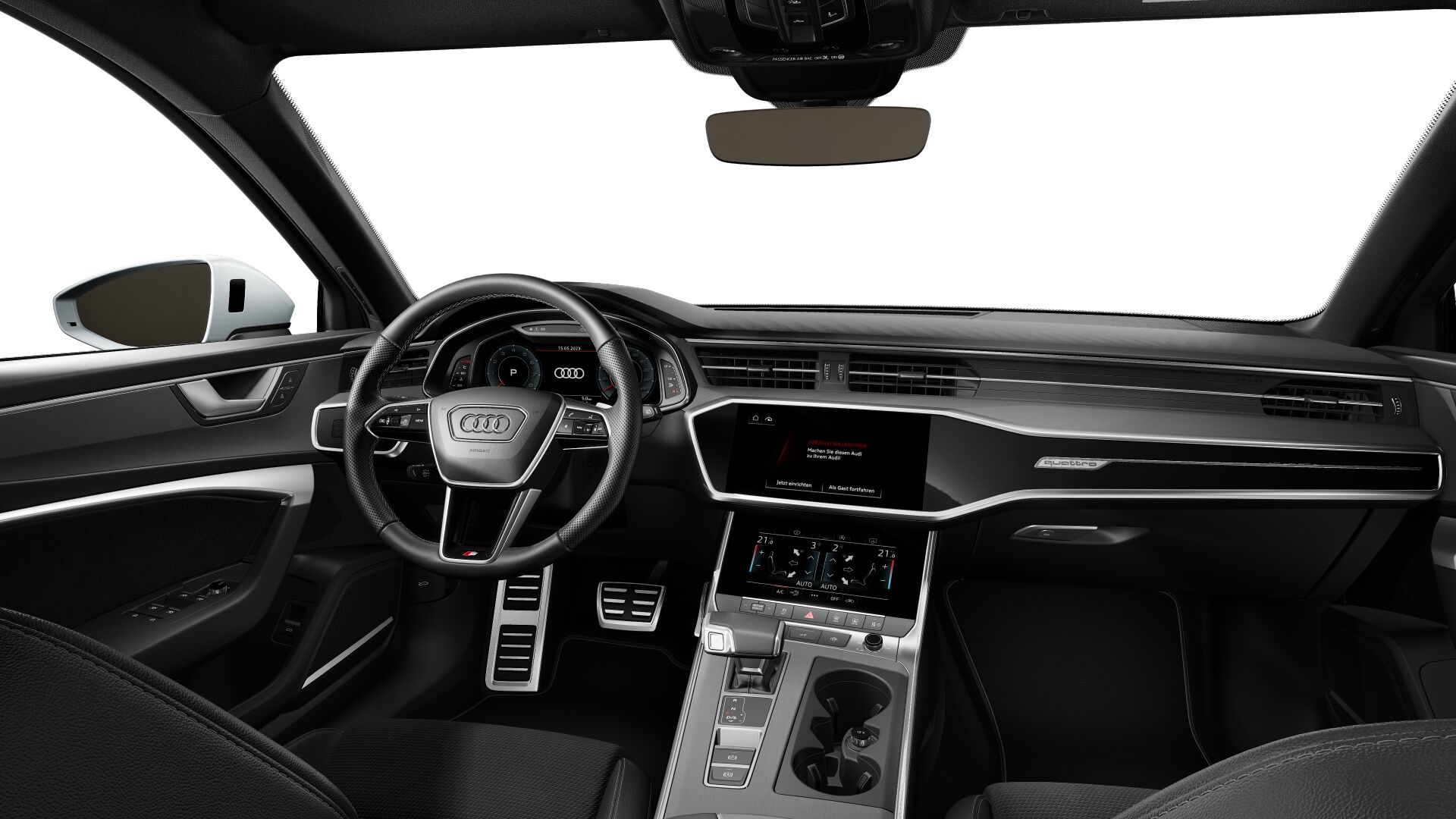Zu sehen ist der Cockpit des Audi A6