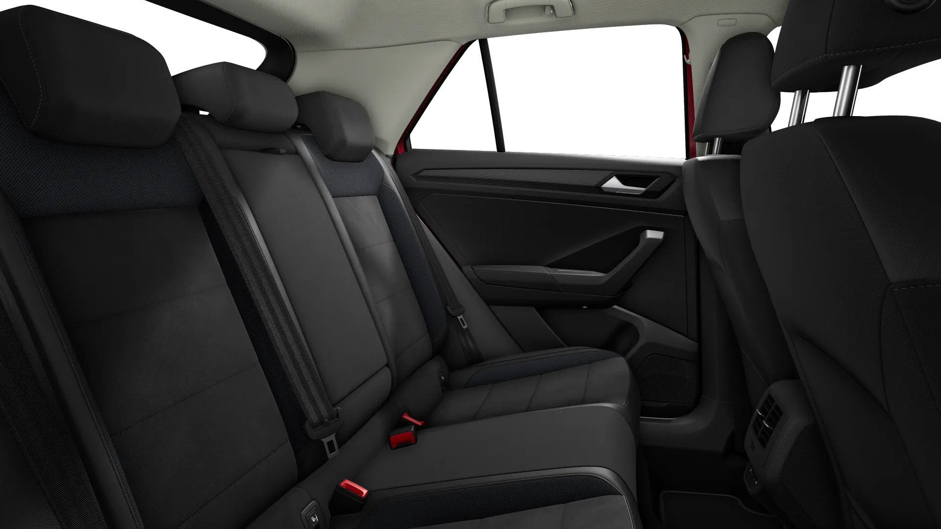 Zu sehen ist der Fondbereich des VW T-Roc Cabrio R-Line.